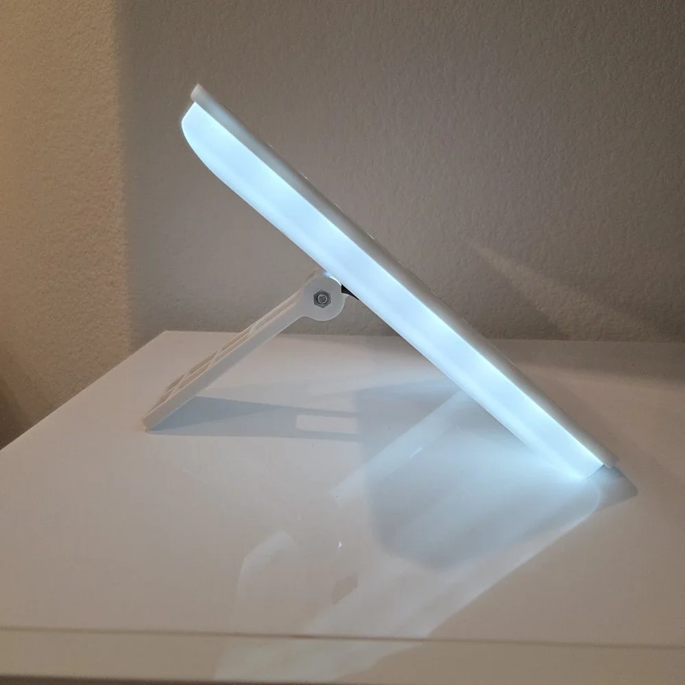 Cosmetic Mirror with LED Lights Touch Switch Battery Vanity Stand Travel